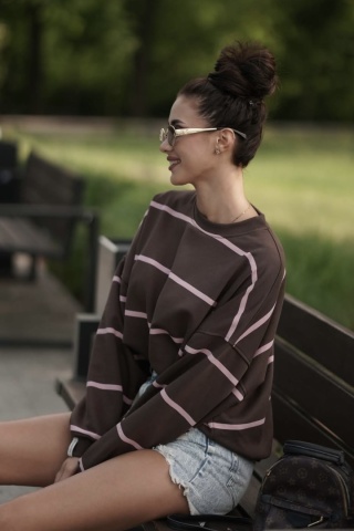 Bluza Relaxing Lenoshka Czekolada pink
