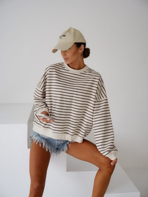 Bluza w paski brązowe Lenoshka Bluza w paski brązowe Lenoshka