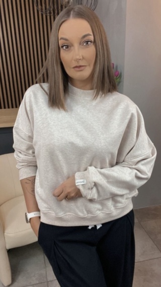 Bluza Basic Lenoshka Beżowy Melanż
