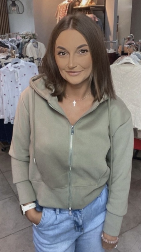 Bluza Krótka , Rozpinana JOY Zielona Bluza Krótka , Rozpinana JOY Zielona