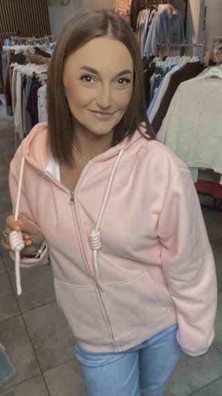Bluza zapinana za zamek JOY Pastelowy Róż