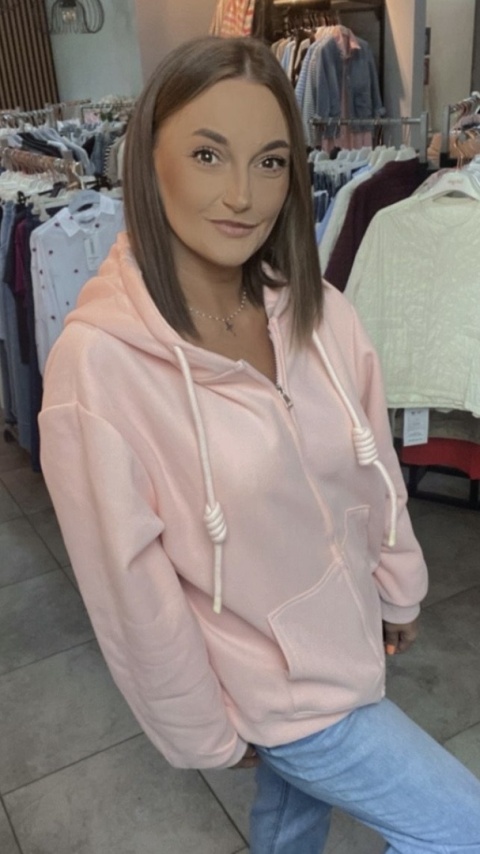 Bluza zapinana za zamek JOY Pastelowy Róż
