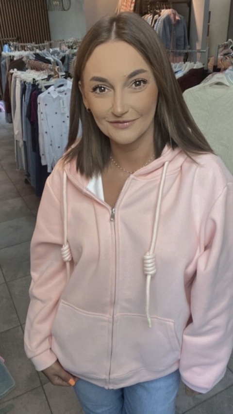 Bluza zapinana za zamek JOY Pastelowy Róż