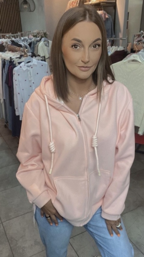 Bluza zapinana za zamek JOY Pastelowy Róż
