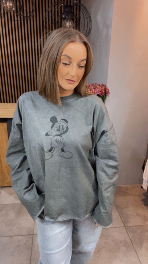 Bluza dekatyzowana z nadrukiem Mickey Mouse