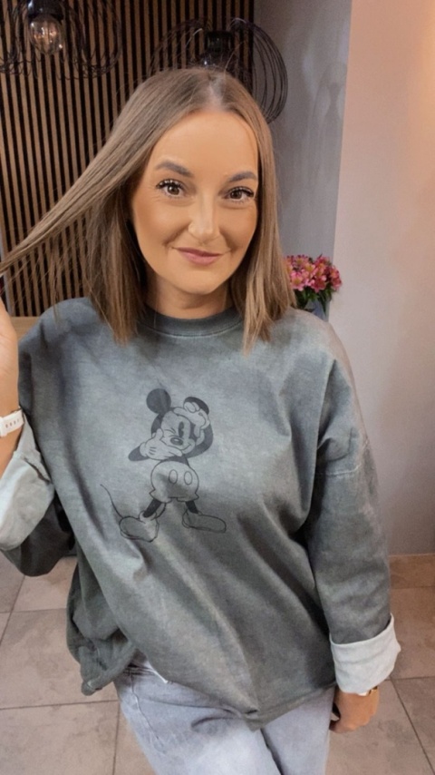Bluza dekatyzowana z nadrukiem Mickey Mouse