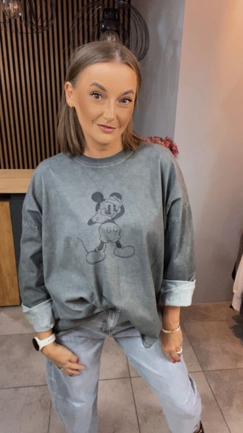 Bluza dekatyzowana z nadrukiem Mickey Mouse