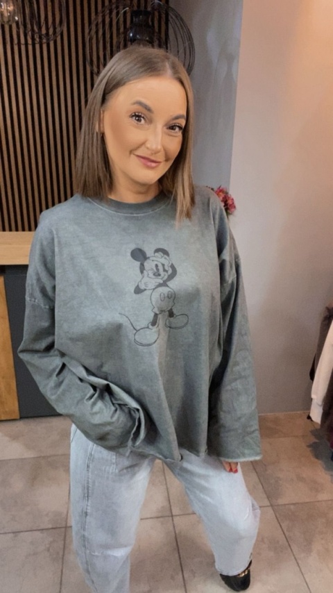 Bluza dekatyzowana z nadrukiem Mickey Mouse