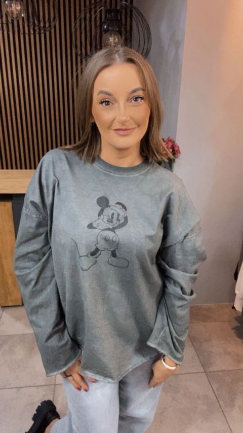 Bluza dekatyzowana z nadrukiem Mickey Mouse