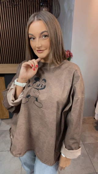Bluza dekatyzowana z nadrukiem Mickey Mouse
