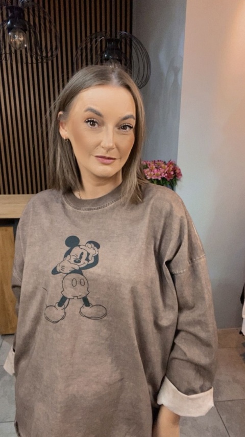 Bluza dekatyzowana z nadrukiem Mickey Mouse
