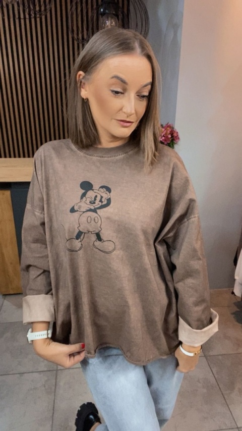 Bluza dekatyzowana z nadrukiem Mickey Mouse