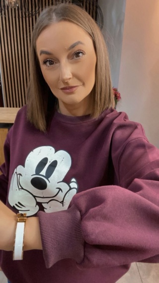 Bluza oversize Mickey Mouse - Bordo