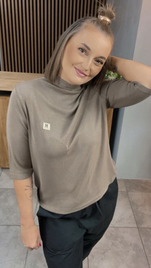 Bluzka damska z półgolfem „BaiJiLa" - Beż