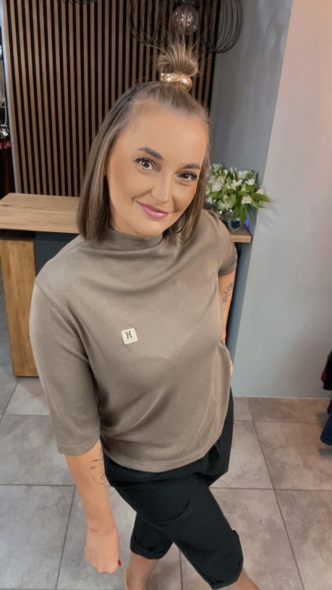 Bluzka damska z półgolfem „BaiJiLa" - Beż