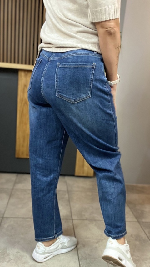 Jeansy BALLOON Uiuj UBN315-3 - fason luźny, wysoki stan