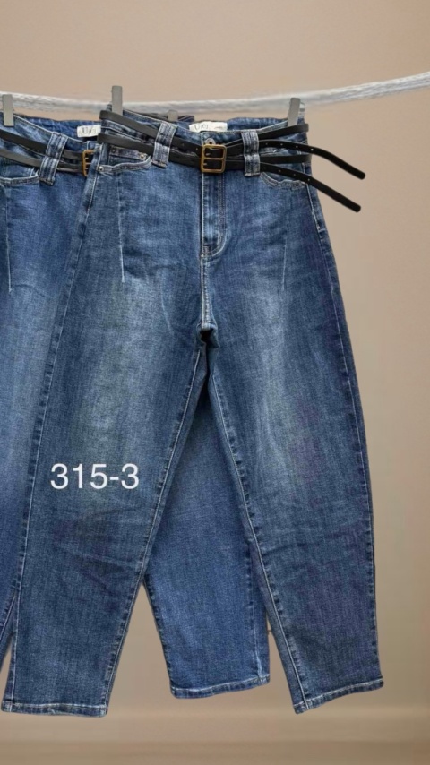 Jeansy BALLOON Uiuj UBN315-3 - fason luźny, wysoki stan