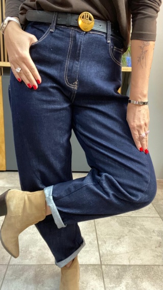 Jeansy Uiuj „Banana Fit" UBA331-2 - surowe granatowe