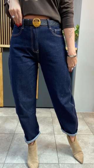 Jeansy Uiuj „Banana Fit" UBA331-2 - surowe granatowe