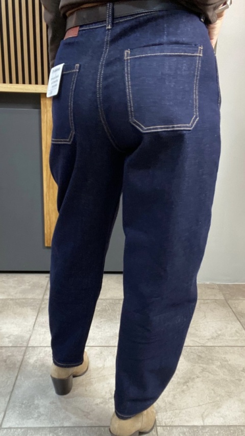 Jeansy Uiuj „Banana Fit" UBA331-2 - surowe granatowe