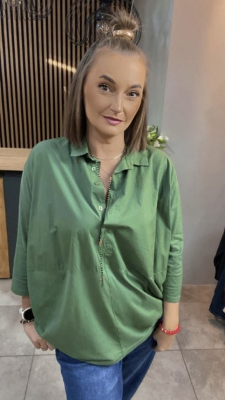 Koszula łączona Wendy Trendy – Zieleń leśna