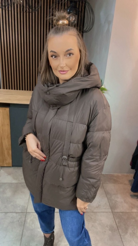 Kurtka premium z naturalnym puchem - Czekolada