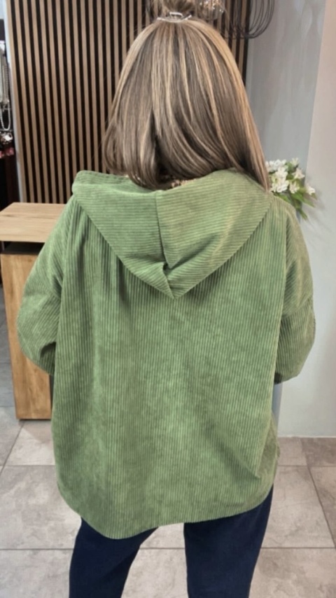 Kurtka sztruksowa z kapturem Wiya - Militare