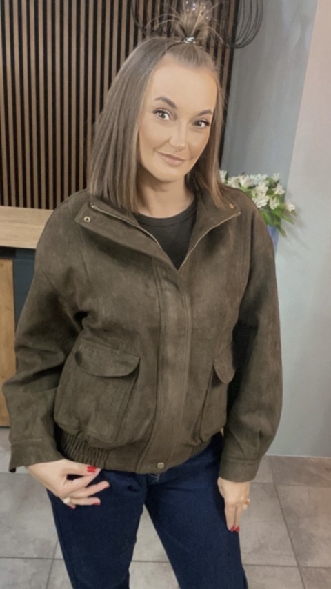 Kurtka z eko zamszu JOY - Czekolada