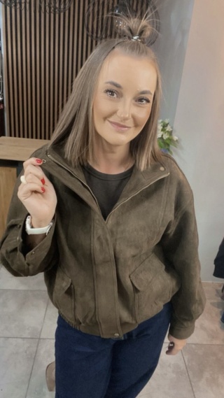 Kurtka z eko zamszu JOY - Czekolada