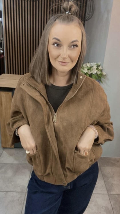 Kurtka z eko zamszu JOY - Camel