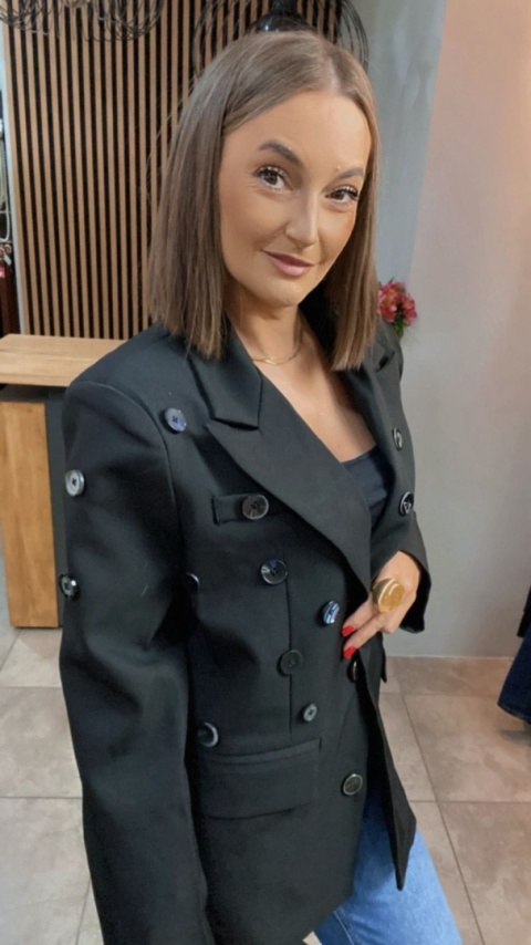 Marynarka C.L Exclusive - czarna, zdobiona guzikami