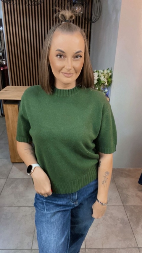 Sweter JUST WOMAN z krótkim rękawem - Zielony