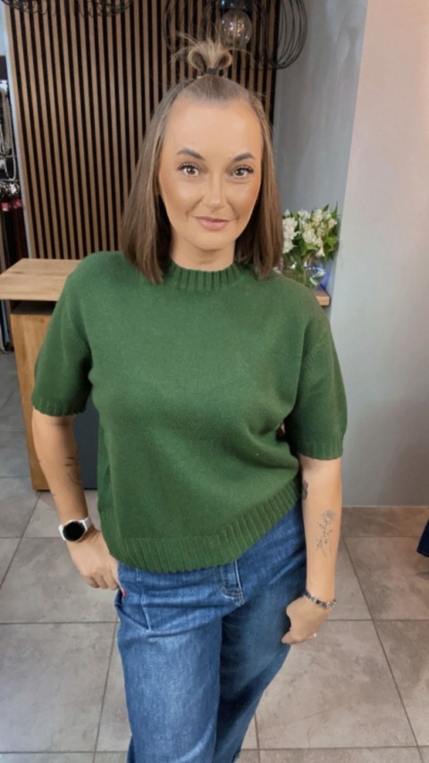 Sweter JUST WOMAN z krótkim rękawem - Zielony