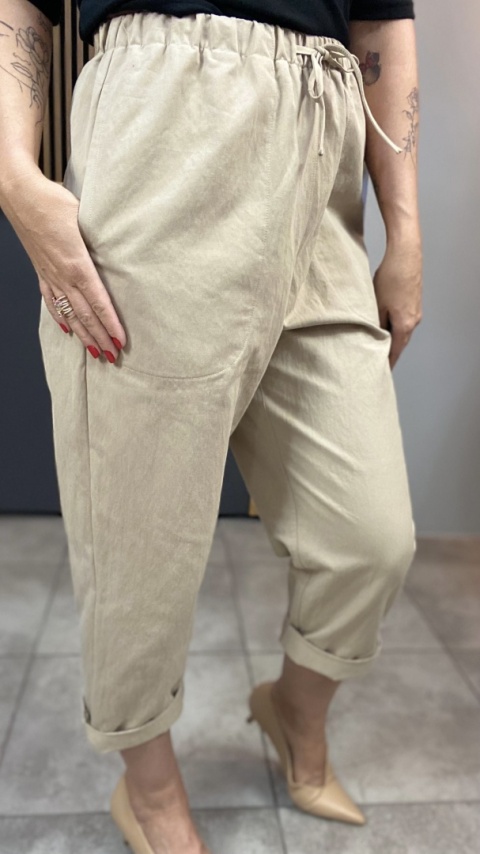 Spodnie troczek Wendy Trendy - Beżowe