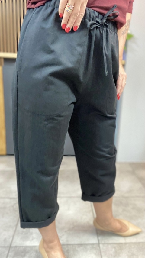 Spodnie troczek Wendy Trendy - Czarne