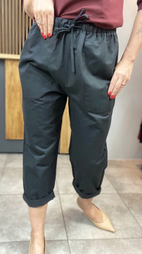 Spodnie troczek Wendy Trendy - Czarne