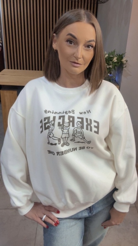 Bluza „EXERCISE" - Śmietanka