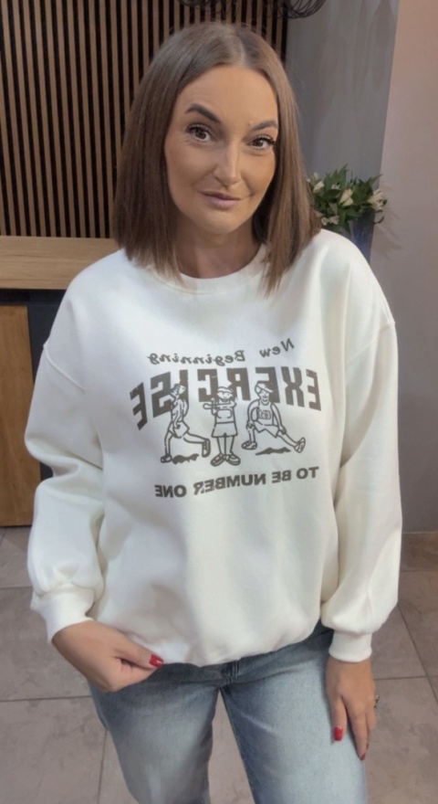 Bluza „EXERCISE" - Śmietanka