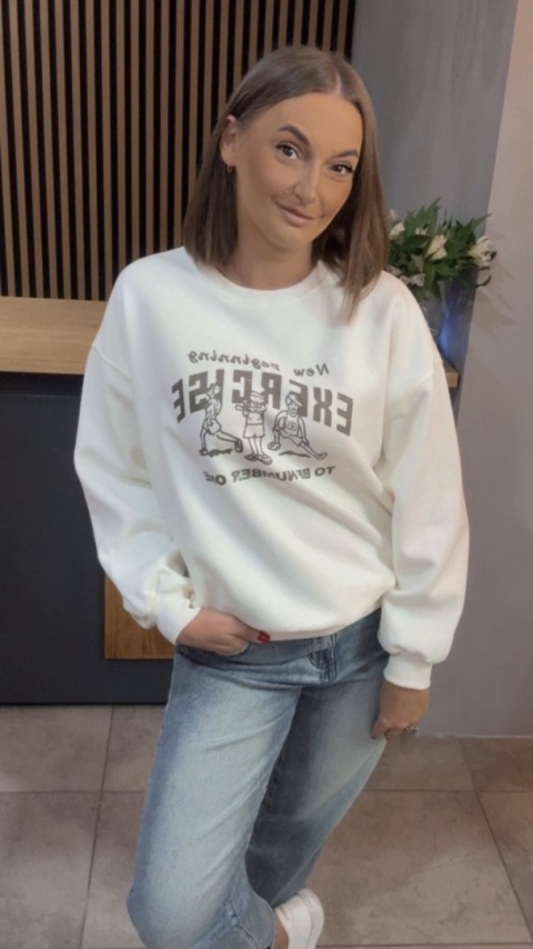 Bluza „EXERCISE" - Śmietanka