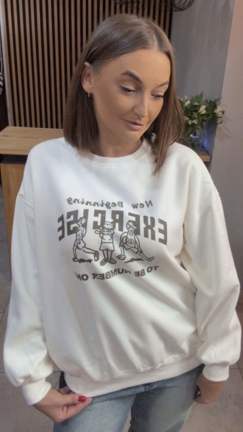 Bluza „EXERCISE" - Śmietanka