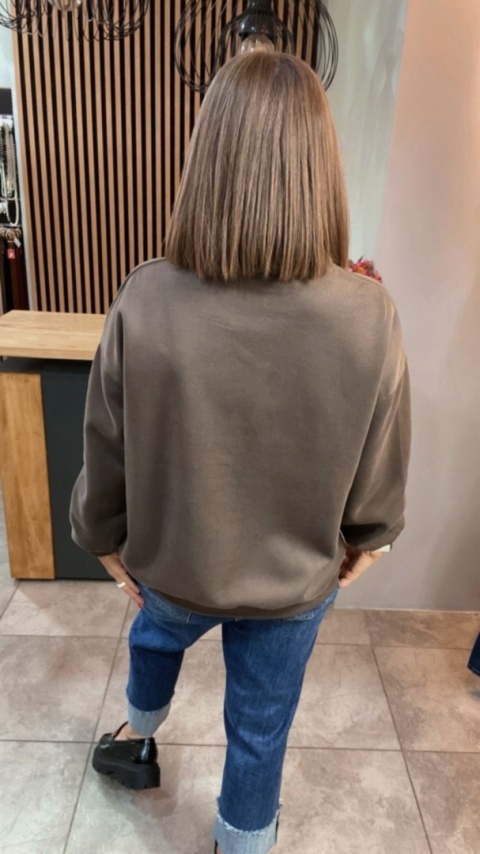 Bluza oversize Mickey Mouse - Brąz