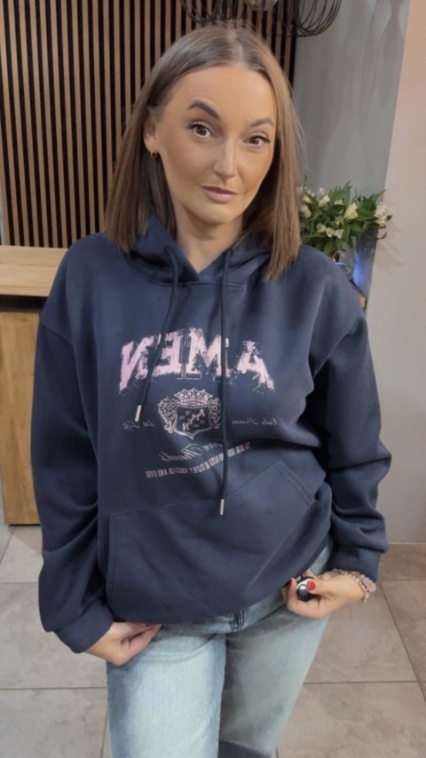 Bluza z kapturem „AMEN" - Granat