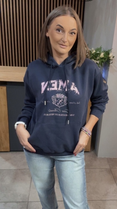 Bluza z kapturem „AMEN" - Granat