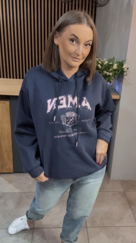 Bluza z kapturem „AMEN" - Granat