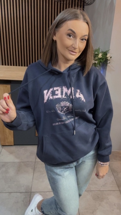 Bluza z kapturem „AMEN" - Granat