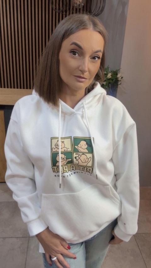 Bluza z kapturem „Pit A Pet" - Śmietanka