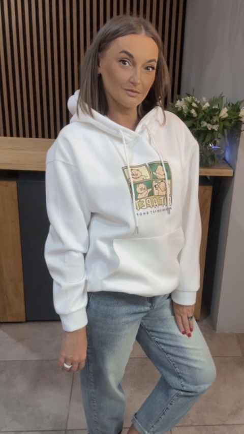 Bluza z kapturem „Pit A Pet" - Śmietanka