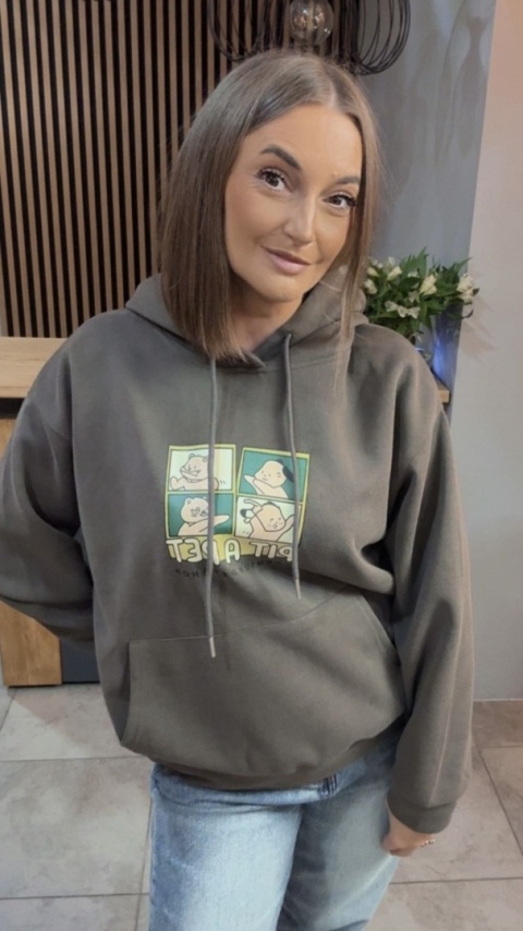 Bluza z kapturem „Pit A Pet" - Brązowo-Oliwkowy