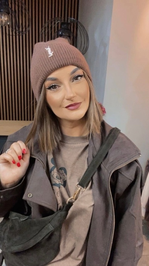 Czapka z monogramem YSL - Brąz