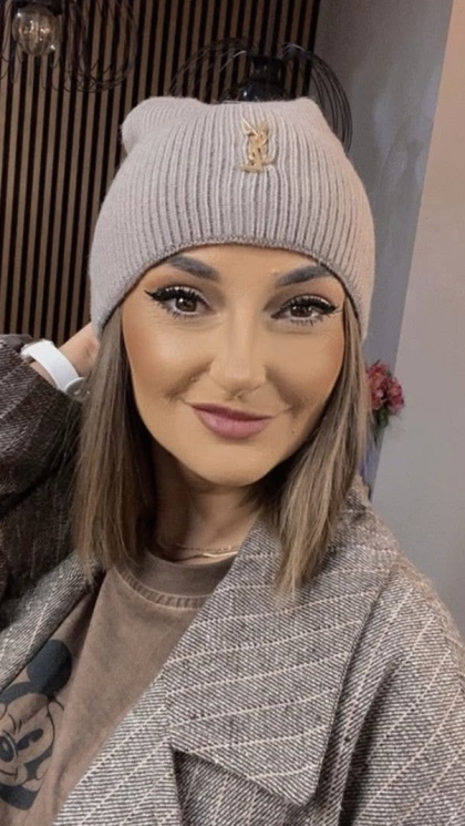 Czapka z monogramem YSL - Fango